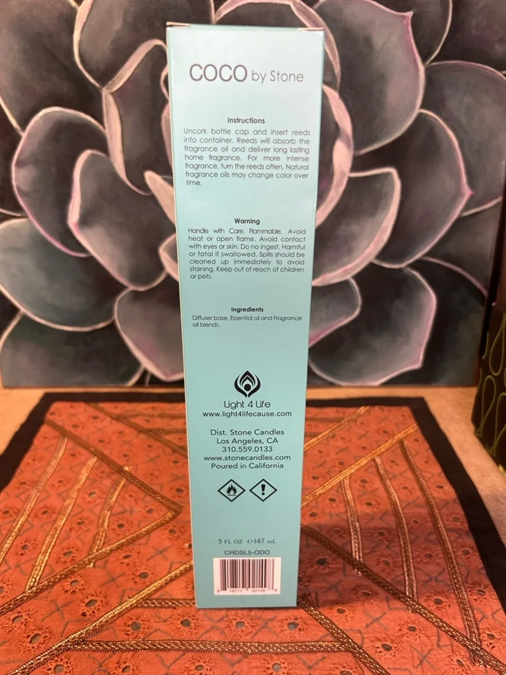 Coco By Stone Candles 5oz Smells Like Odor Neutralizer Reed Diffuser